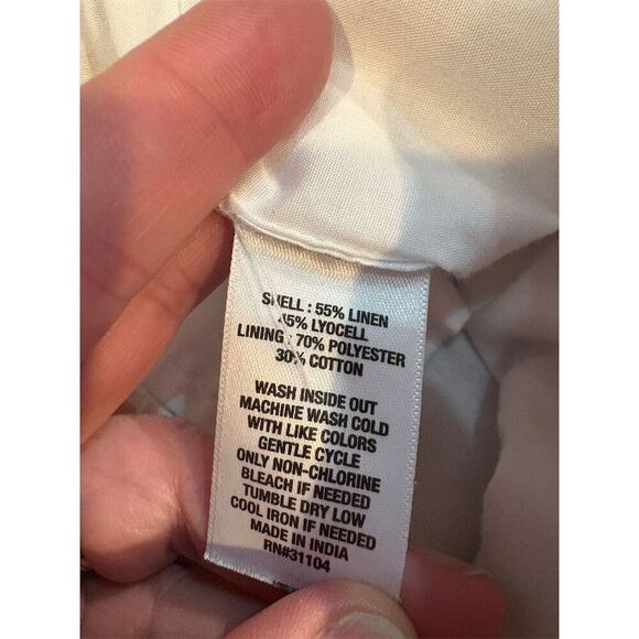 Kim Rogers Women's Standard M Beige Cropped Pants Geometric Elastic Waist - Picture 7 of 7